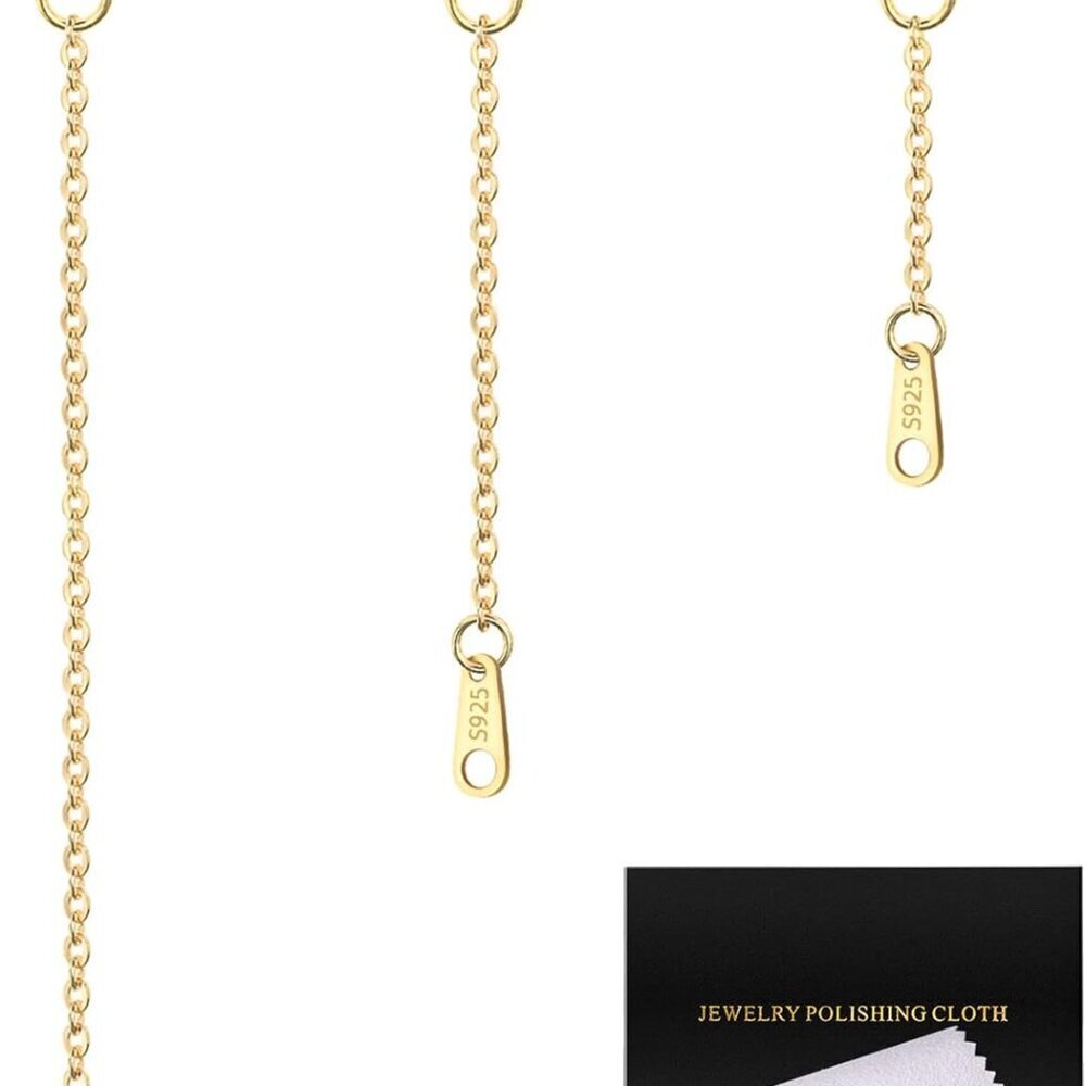 Gold Chain Extenders for Necklaces Extensions Sterling Silver Bracelet Extender